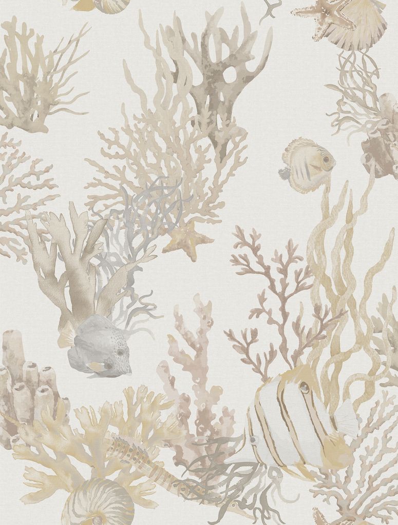 Sanders & Sanders Tapete Unterwasserwelt Beige 53 cm x 10 m