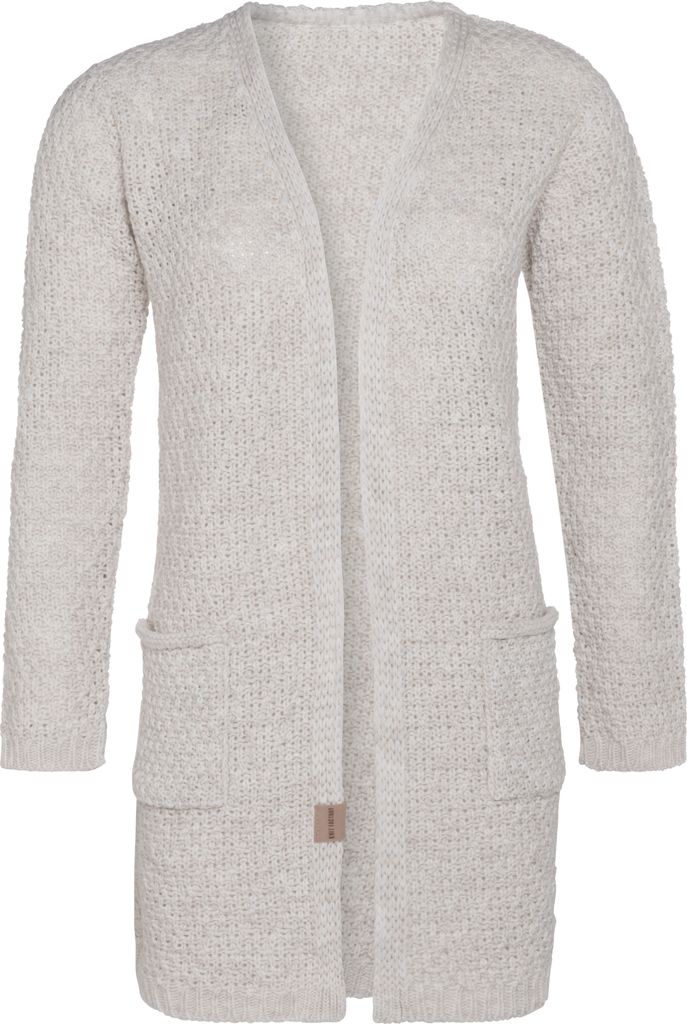 Knit Factory Luna Strickjacke - Beige - 40/42 - Mit Taschen