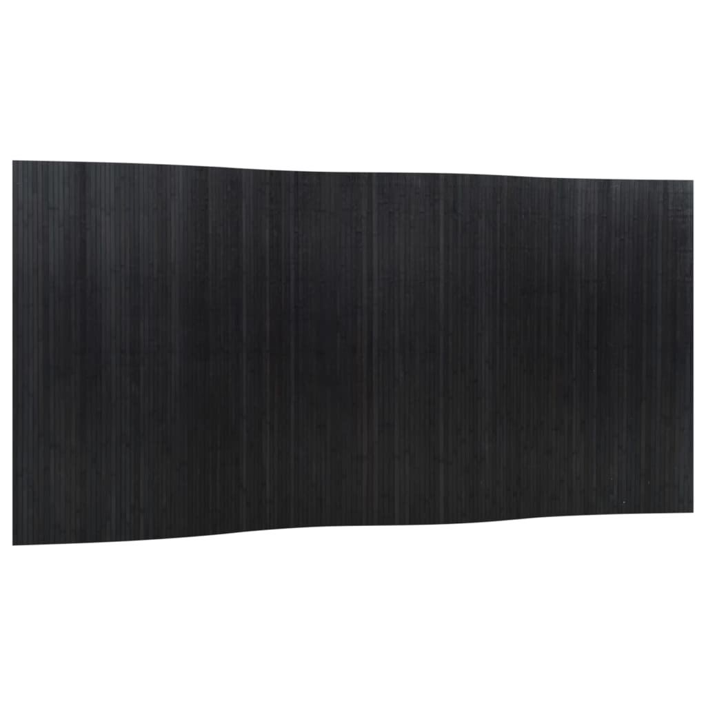 A black bamboo paravent is shown against a white background.