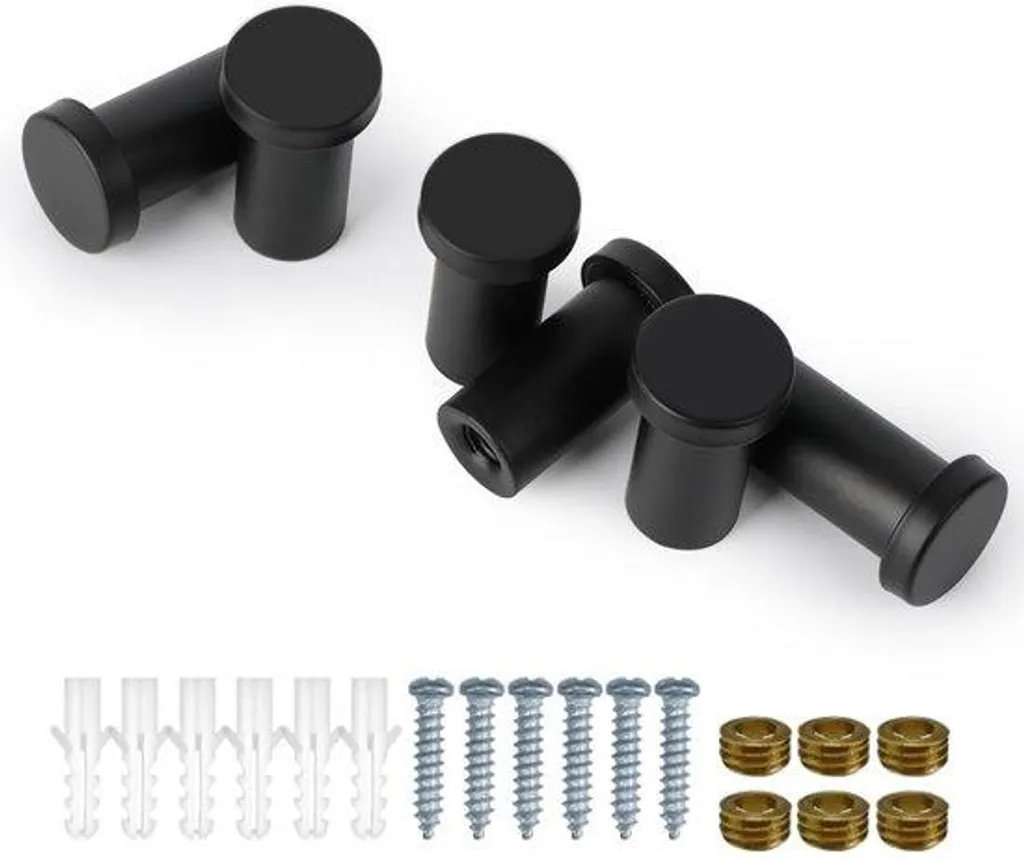 Cintres muraux en métal noir haute résistance, lot de 6 pièces design
