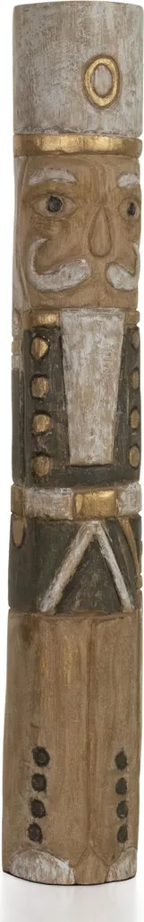 Casse-noisette en bois de 61 cm fait main en manguier doré et blanc