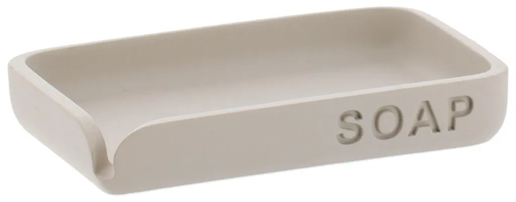Porte-savon beige anti-glisse en polyrésine - Gardez votre lavabo propre