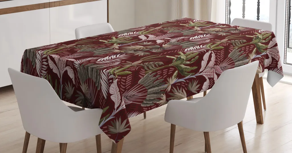 Tovaglia Moderna Foglie 140x240 ABAKUHAUS - Design Botanico Elegante