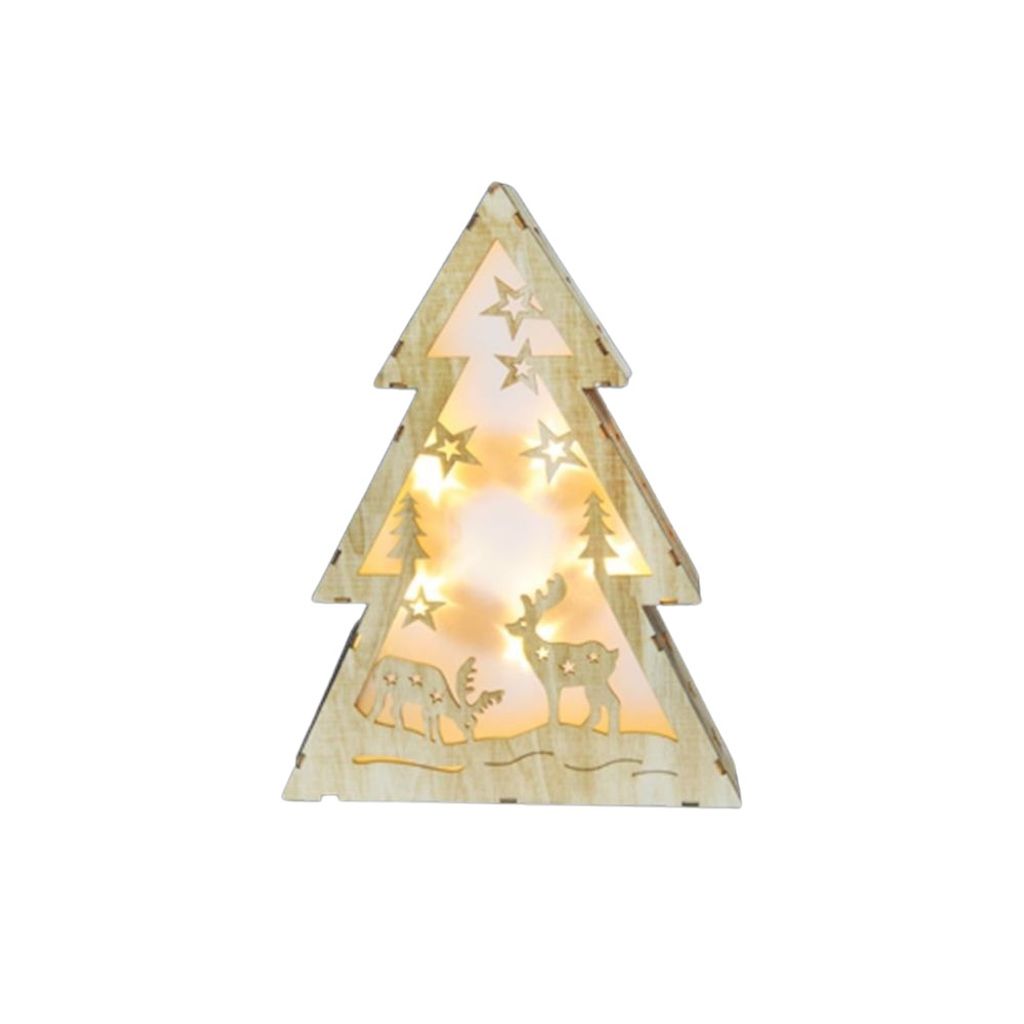 Bambelaa! Deko Weihnachten aus Holz mit LED Hologrammeffekt Beleuchtet