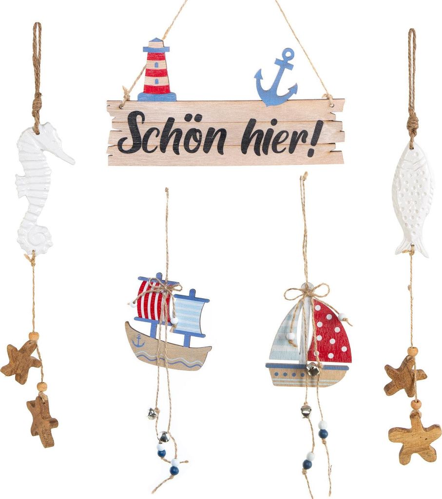 Hängedekoration 5 tlg. maritime Deko Fischernetz