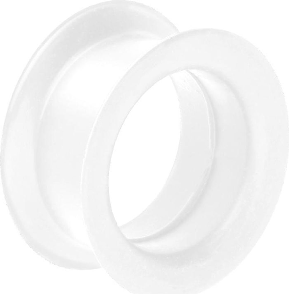 Silikon Double Flared Tunnel EINFARBIG Weiß Außendurchmesser: 20mm