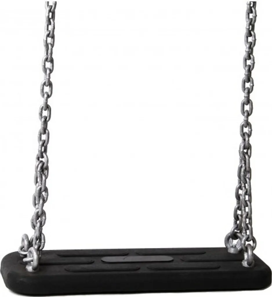 Assise balançoire caoutchouc 45 cm et chaînes acier haute résistance 2m