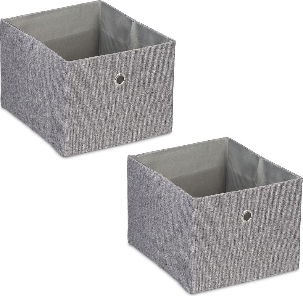 Relaxdays Aufbewahrungsbox, kleine Ordnungsbox aus Stoff, Produktbild 