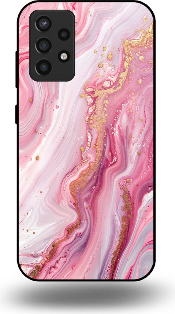Smartphonica Handytasche passend für Samsung Galaxy A72 mit Marmordruck - TPU Rückseitenschutzhülle Marmordesign - Pink