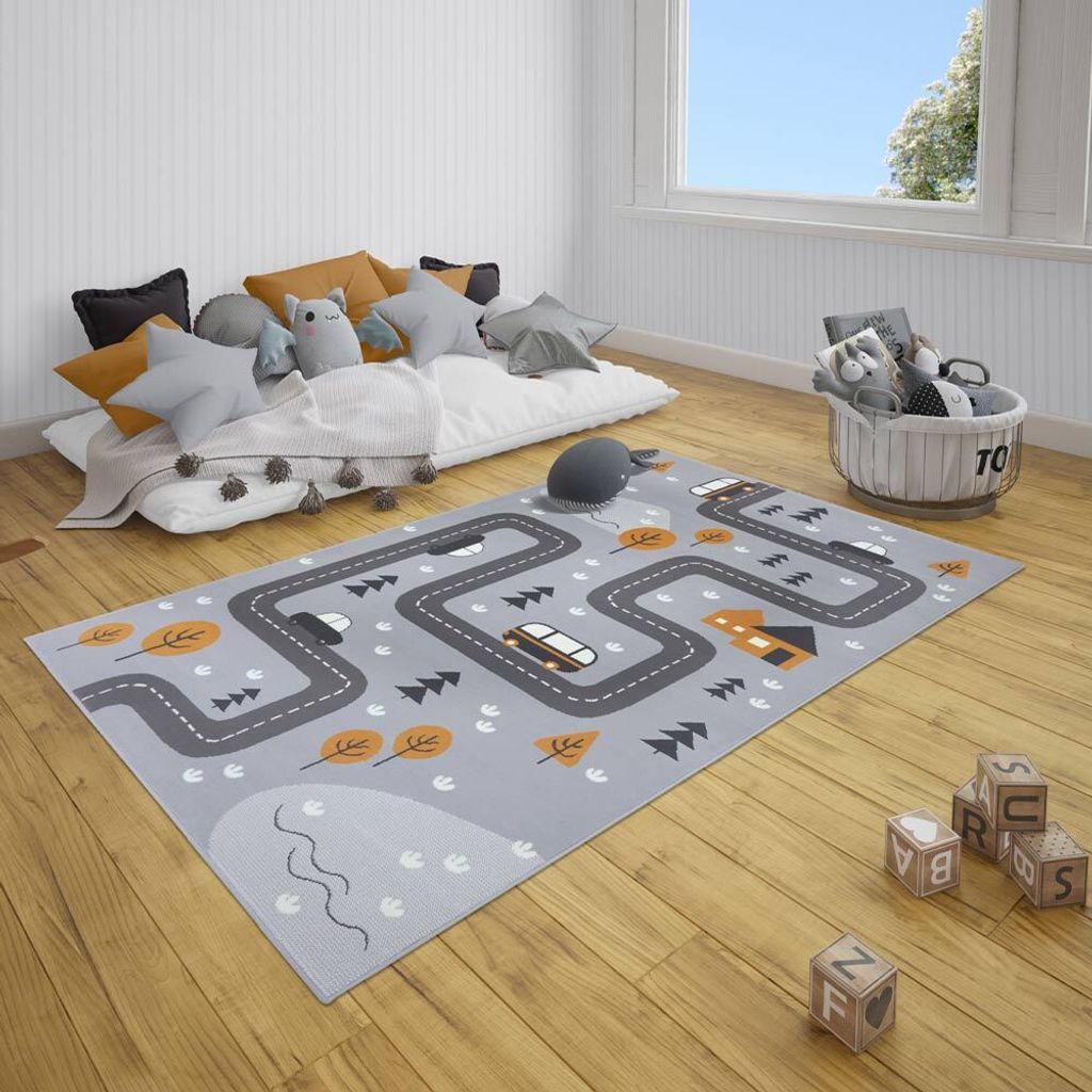 Hanse Home Teppich 120 cm x 170 cm Straße Grau - Gelb