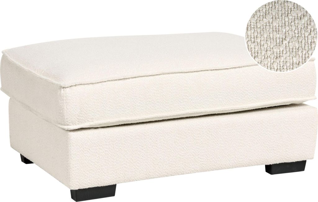 BELIANI Ottomane Hellbeige Bouclé Gepolstert Rechteckig Dicke Nähte Schlicht Modernes Design Wohnzimmer Fußhocker Sofaelement
