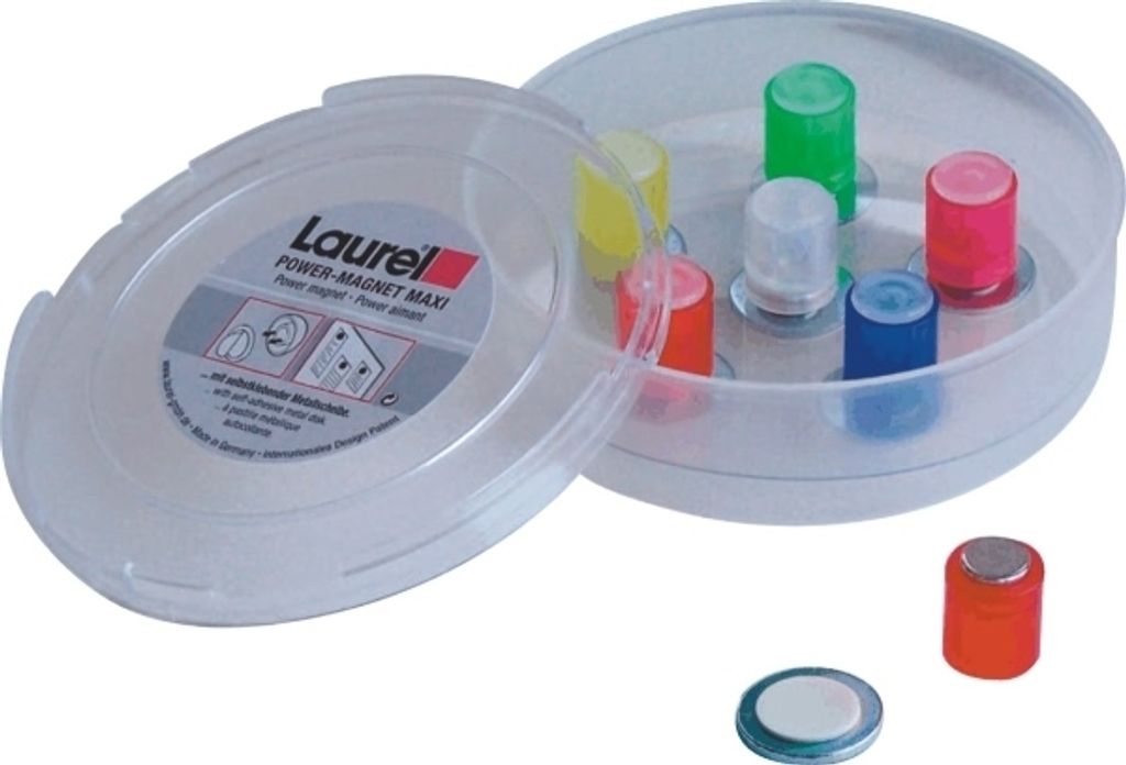 Magnet Zylinder 14x9mm bis 1900g VE=6 Stück Kristallfarben sortiert