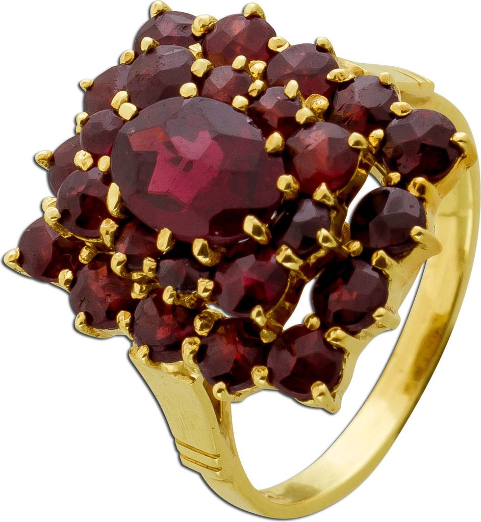 Granat Ring Gold 333 8K rote Edelsteinen Antikschmuck 17