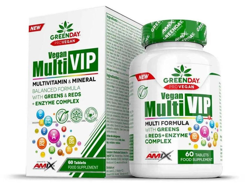 Amix Greenday Provegan Veganes Multivitamin 60 Einheiten Durchsichtig Durchsichtig One Size