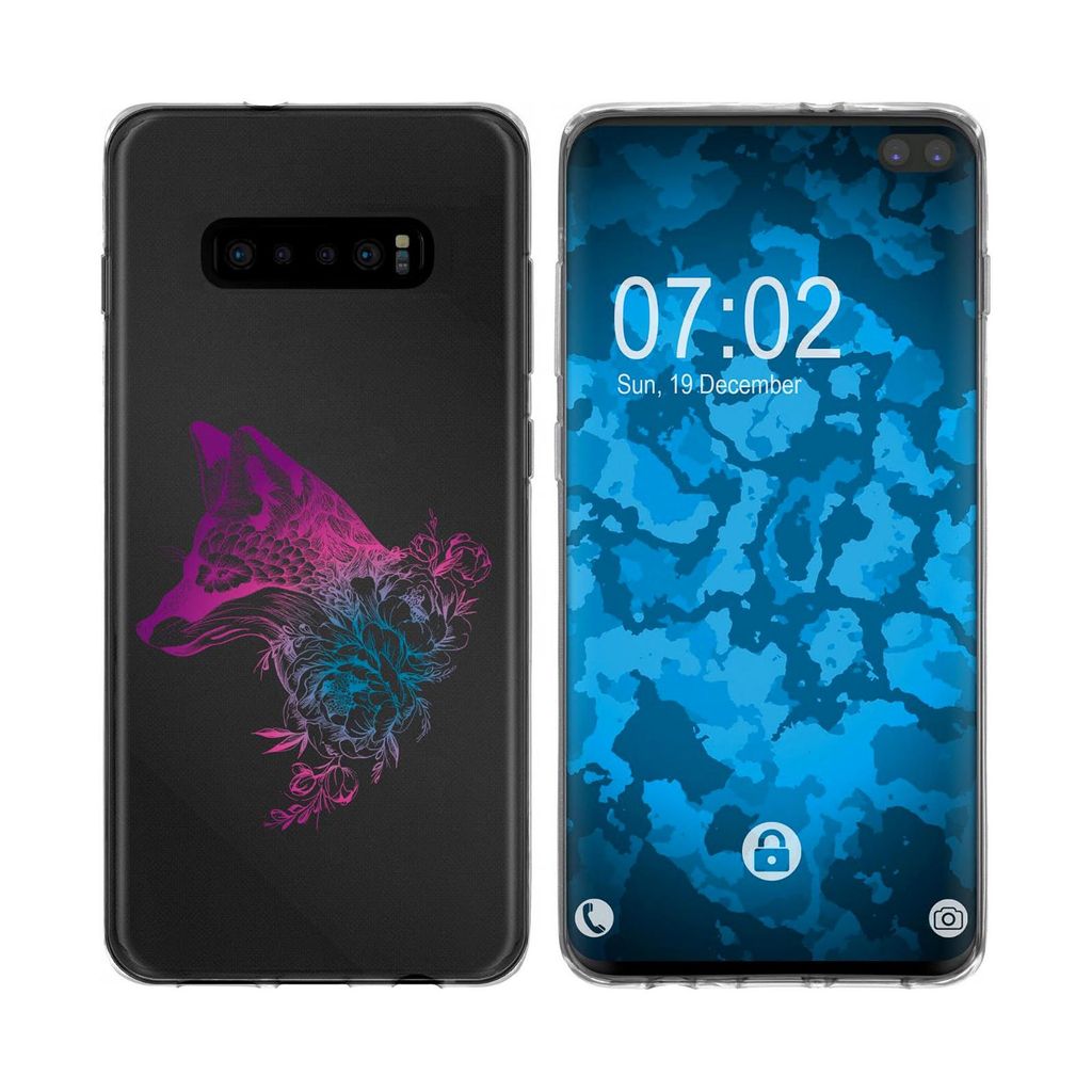 PhoneNatic Case kompatibel mit Samsung Galaxy S10 Silikon-Hülle Floral Fuchs M1-6