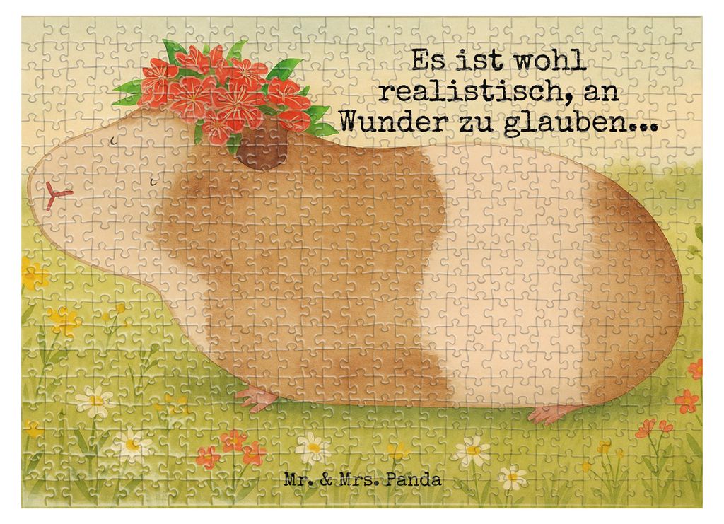 Mr. & Mrs. Panda Puzzle Meerschweinchen Weisheit Design 551 Teile - Weiß - Geschenk, Spruch, 1500, Wunder, Motivation, Puzzlespiel, 1000, Geduldsp...