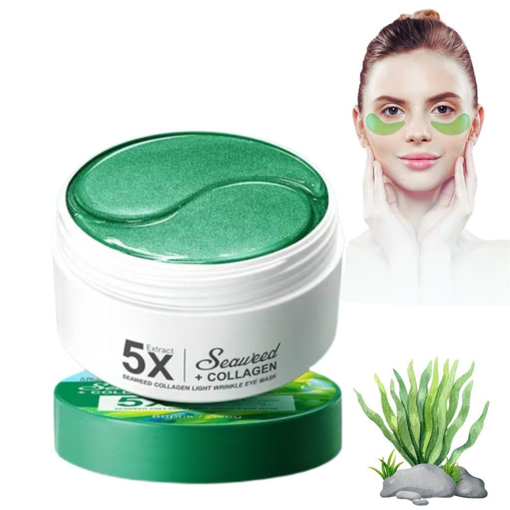 60 Stück Augen Pads, Seaweed Kollagen Gel Augenpads Für Falten, Feine Linien, Augenringe, Reduziert Schwellungen, Lindert Müdigkeit