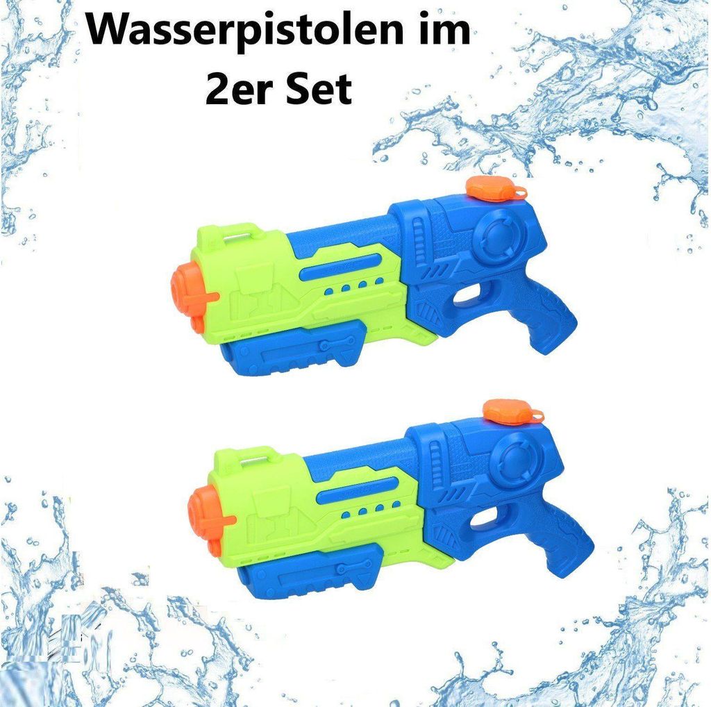 Sena Wasserpistole Spritzkanone Kinder 2 Stk, Spritzpistole 39cm Wasserspritzpistole (für Kinder & Erwachsene Garten Spielzeug Sommerspielzeug, 2-tlg