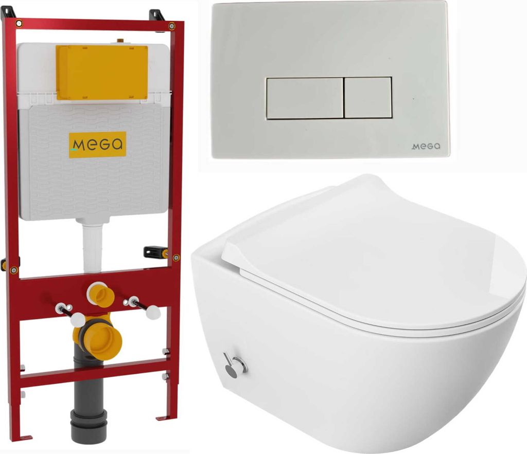 Domotechnika | Závěsný klozet s funkcí bidetu - 51X36X32,5 Obrázek produktu 