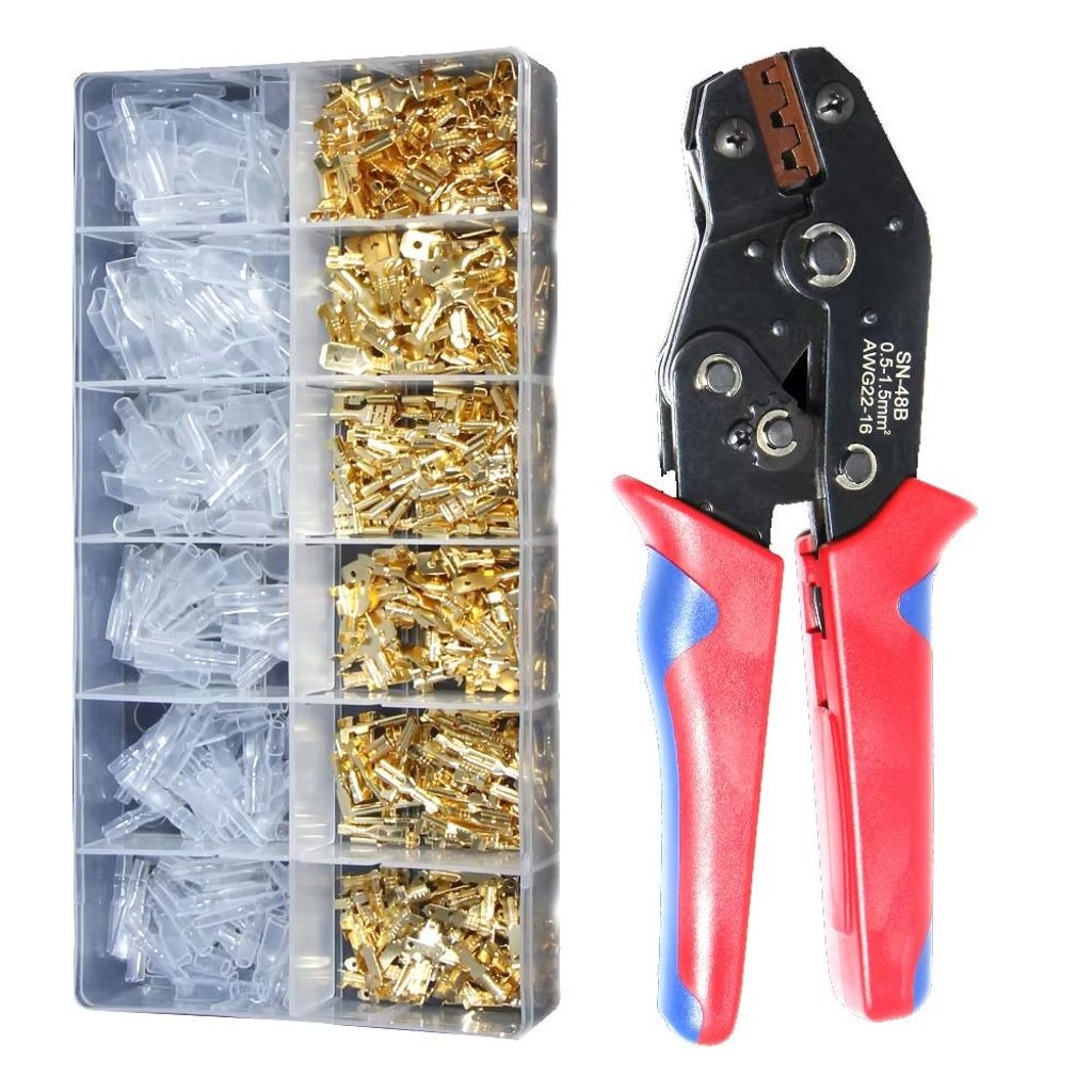 Crimpzange Zange + Drahtverbinder Stecker mehrachsige Kaltpresszange Crimpzangen-Set