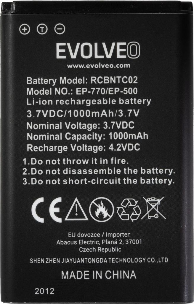 EVOLVEO EasyPhone FP, Original-Akku, 1000 mAh