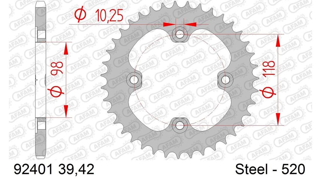 AFAM Standard Stahlritzel hinten 92401 - 520