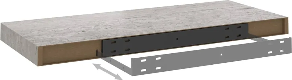 vidaXL Mensole Sospese 4 pz Grigio Cemento 60x23,5 MDF - Offerta - 9