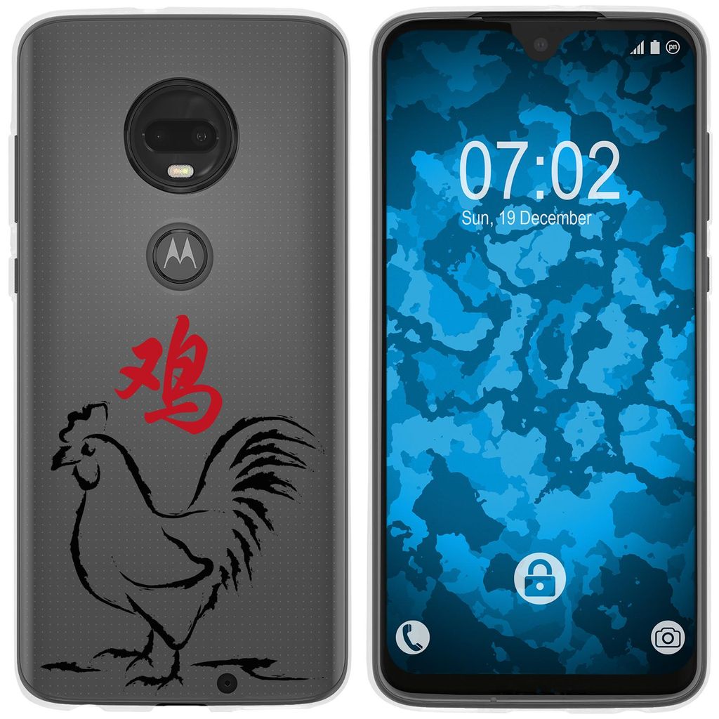 PhoneNatic Case kompatibel mit Motorola Moto G7 Silikon-Hülle Tierkreis Chinesisch M10