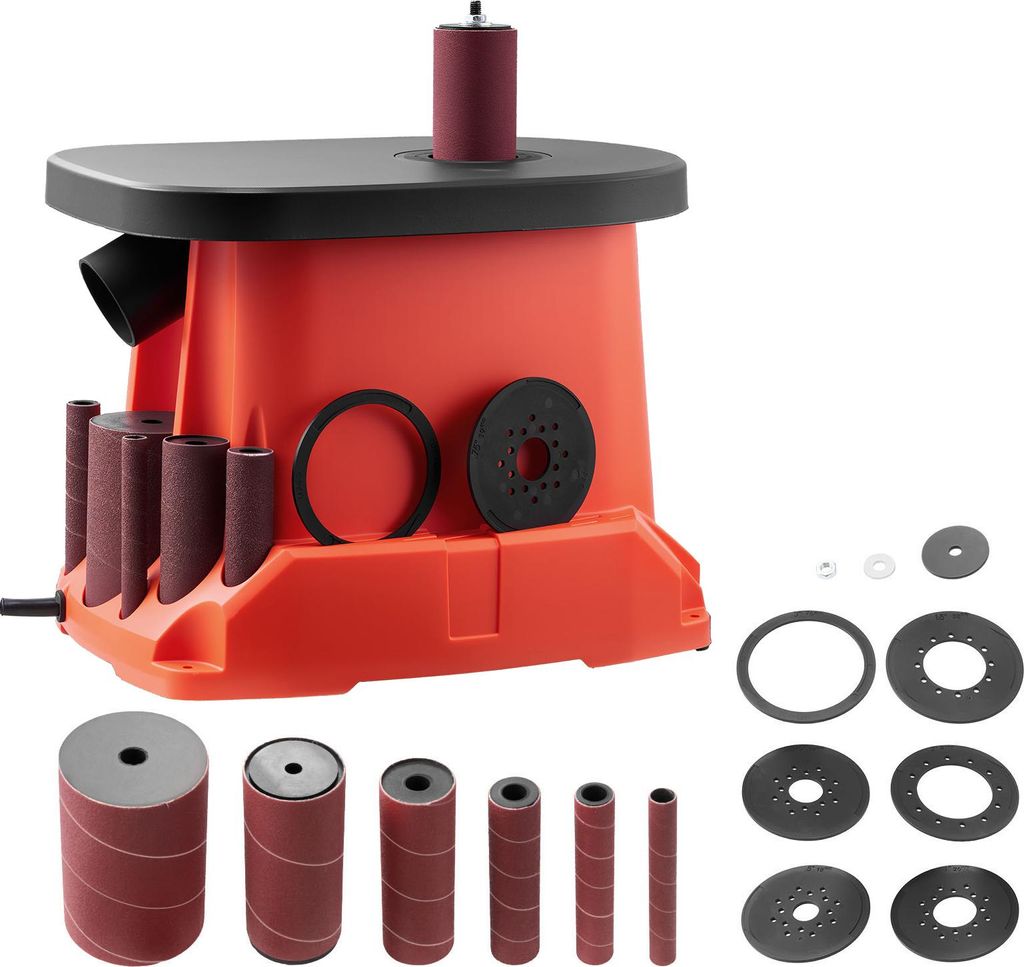 SucceBuy Oszillierender Spindelschleifer, 2000 U/min Schleifmaschine mit 6 Hülsen (12,7–76,2 mm), 16 mm Hub & 397x295 mm Gusseisentisch für Mö...