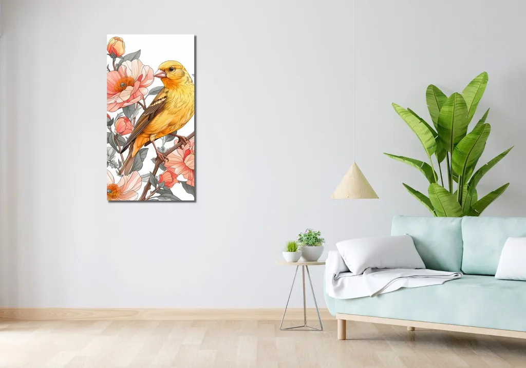 Tableau 50 x 100 cm Chanteuses printanières - Toile déco grand format