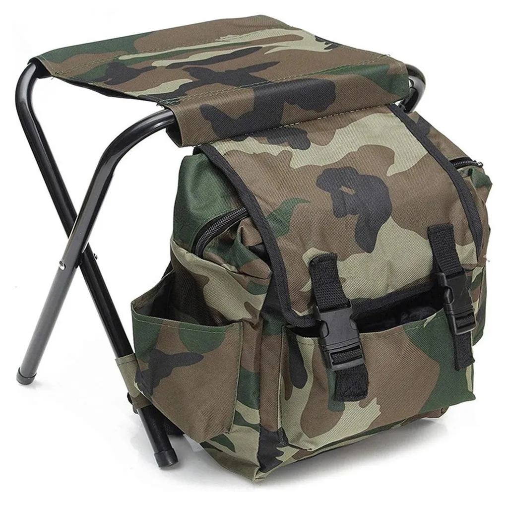 Siège de camping léger et ultra résistant en tissu Oxford noir - 100kg