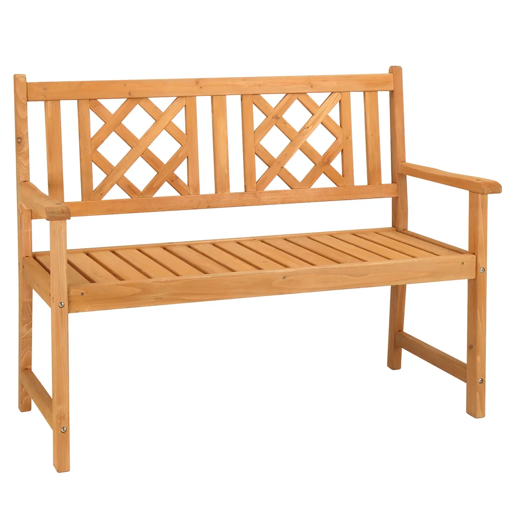 Panca da Giardino in Legno 2-3 Posti 118cm - Panchina Esterno 270kg