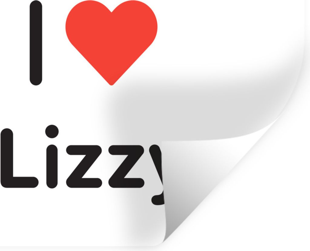MuchoWow Wandtattoo Wandsticker Wandaufkleber Ich liebe - Lizzy - Mädchen 120x90 cm Selbstklebend und Repositionierbar - Aufkleber
