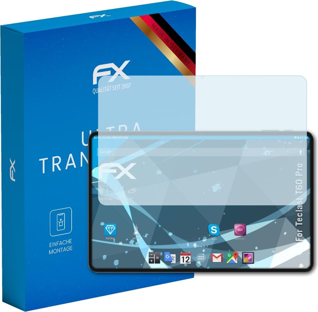 atFoliX FX-Clear 2x Schutzfolie kompatibel mit Teclast T60 Pro Displayschutzfolie