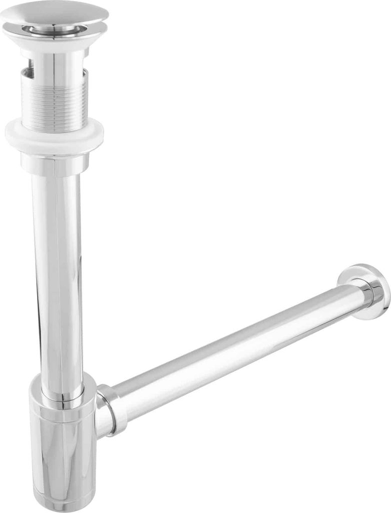 PaulGurkes Siphon mit Popup Excenter für Waschbecken Ablauf Abfluss