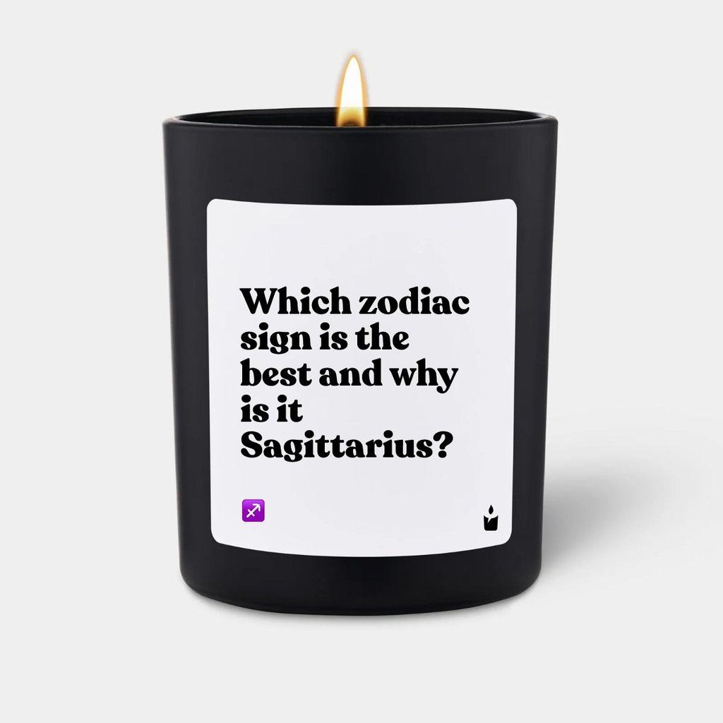 ChattyCandles Duftkerze Schwarz Flowery Which zodiac sign is the best and why is it Sagittarius?