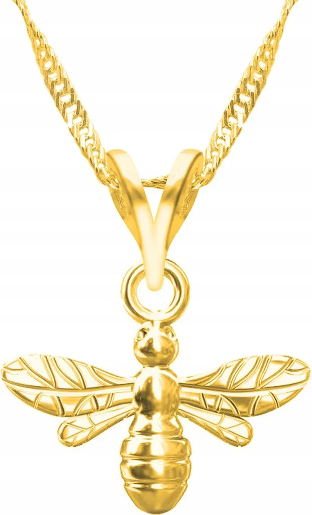 Catena in oro con ape, insetto, vespa, ape, insetto, ARGENTO 925