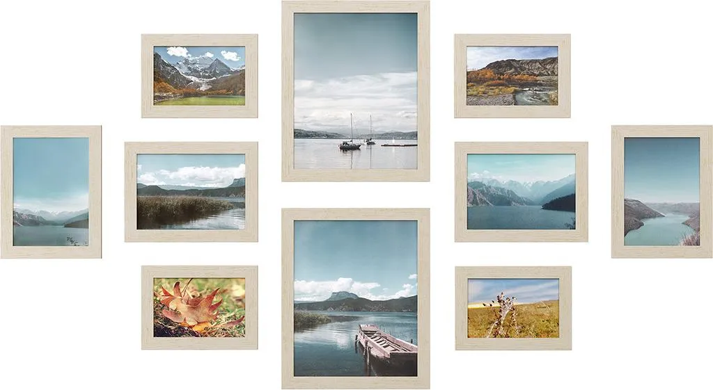 Set 10 Cornici Foto Nero Moderno - Galleria Parete Design Minimal