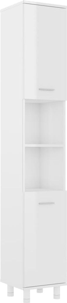 vidaXL Mobile da bagno bianco lucido 30x30x179 cm Materiale Immagine del prodotto 