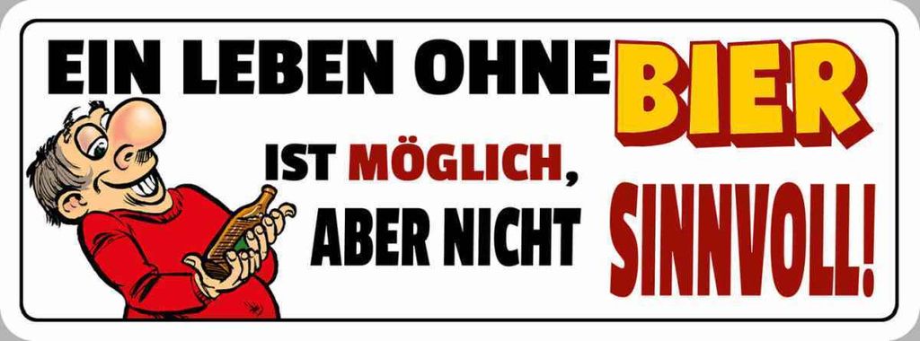vianmo Holzschild 10x27 cm Ein Leben ohne Bier Essen Trinken
