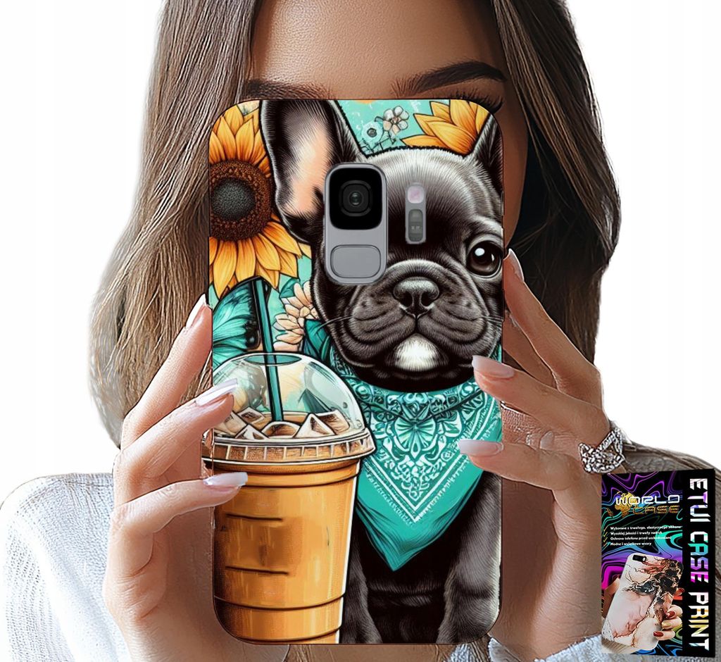 Fall Für Samsung Galaxy S9 - Bulldogge Coffi Liebe, Sonnenblumen, Psi Fall