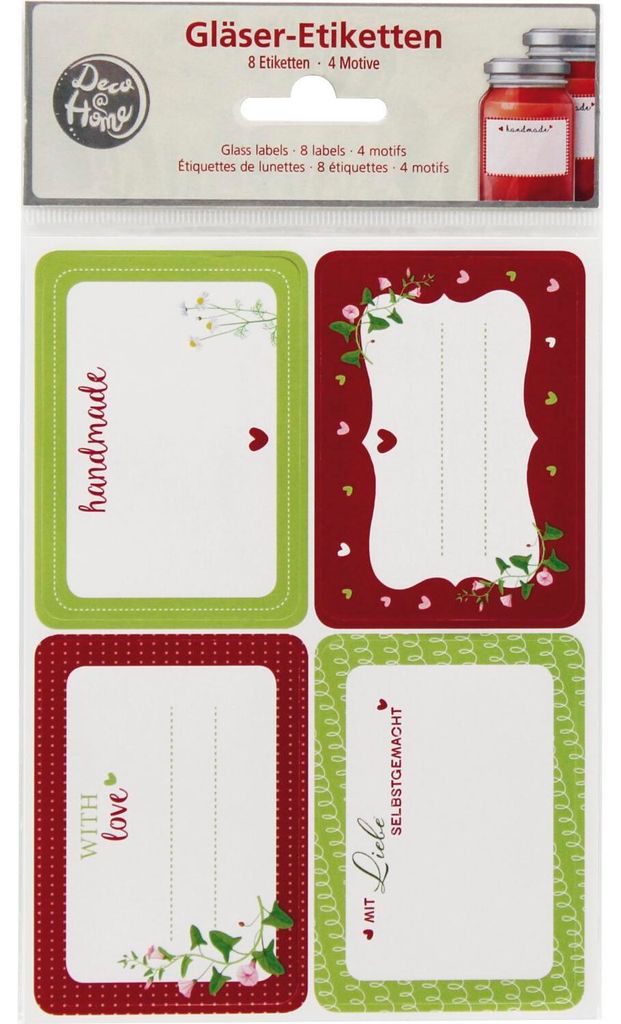 Etiketten Handmade 8-tlg., sortiert