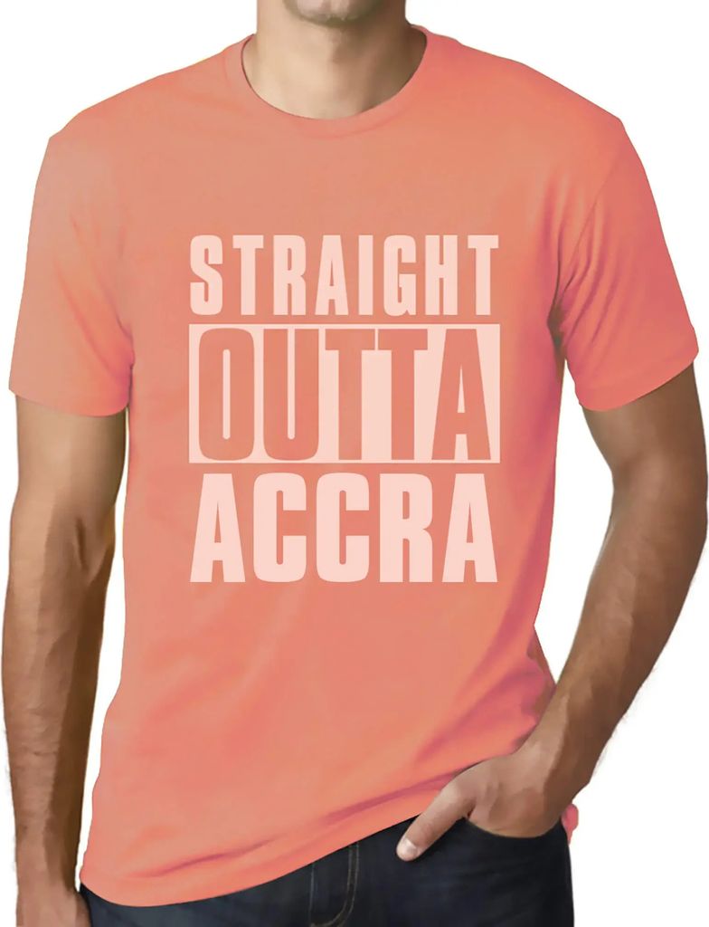 Herren Grafik T-Shirt Direkt aus Accra – Straight Outta Accra – Öko-Verantwortlich Vintage Jahrgang Kurzarm Lustige Druck Geburtstag Geschenk ...