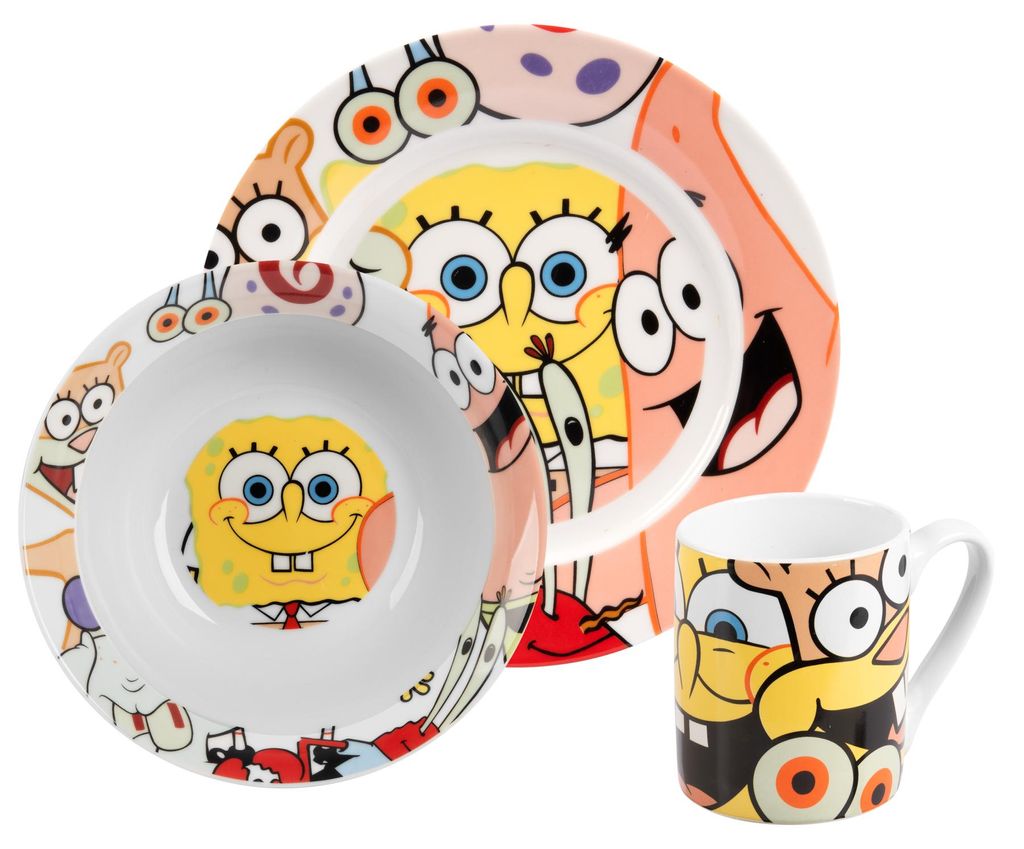 Spongebob Schwammkopf Frühstücksset - Kinder Geschirr Set Produktbild 