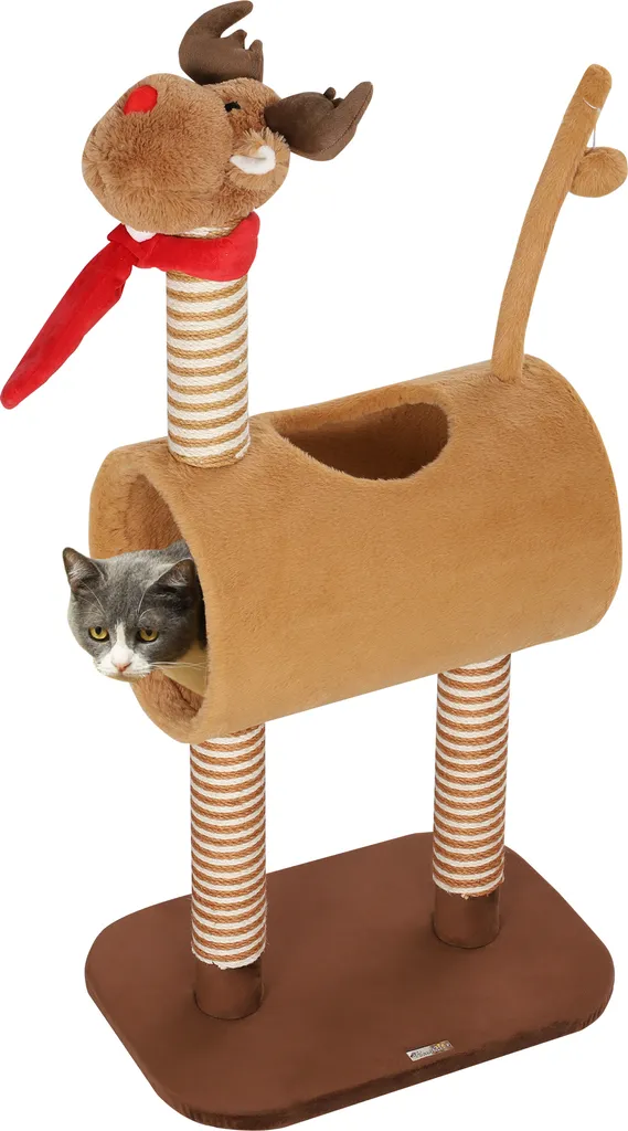 Arbre à grimper pour chat moyen avec troncs en jute et jeu suspendu