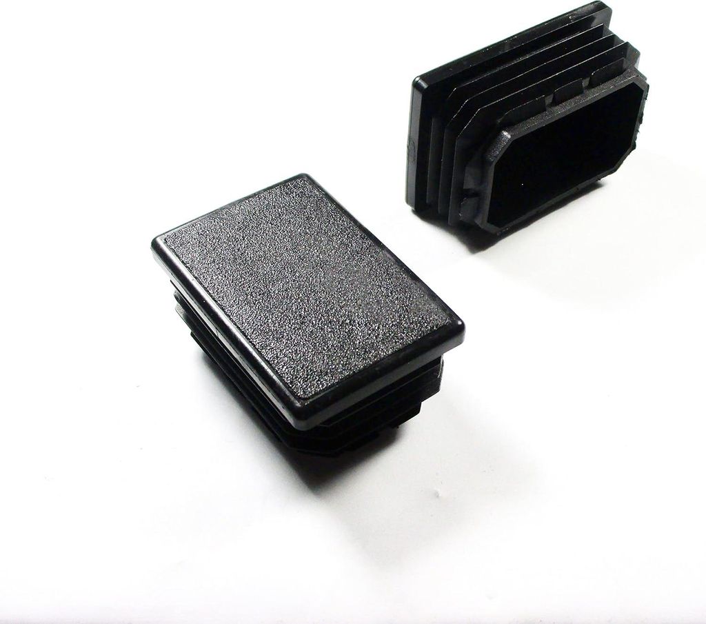 Ajile, 4 Stück, Rechteckiger Lamellenstopfen 60x40 mm (Wandstärke 1,0,2,5 mm), Schwarz, EPH130x4