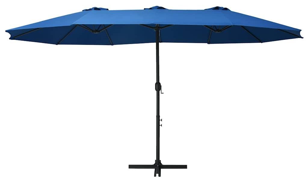 vidaXL Slunečník s hliníkovým stožárem 460x270 cm modrý Obrázek produktu 