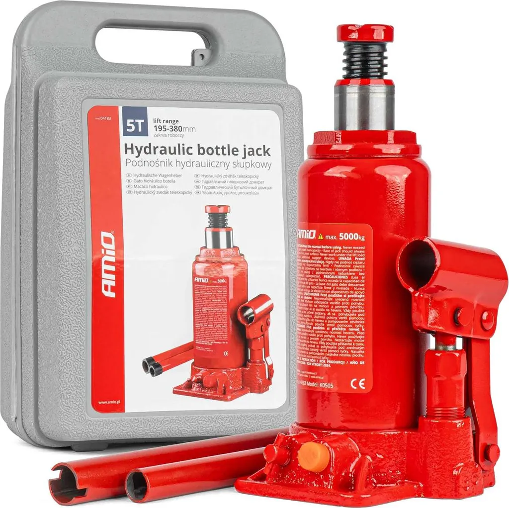 Martinetto Idraulico 5000kg AMIO-04183 | Uso Industriale e Garage