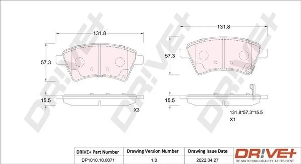 Plaquettes de frein avant sans bruit pour Sedici - Remplace OE 71742853