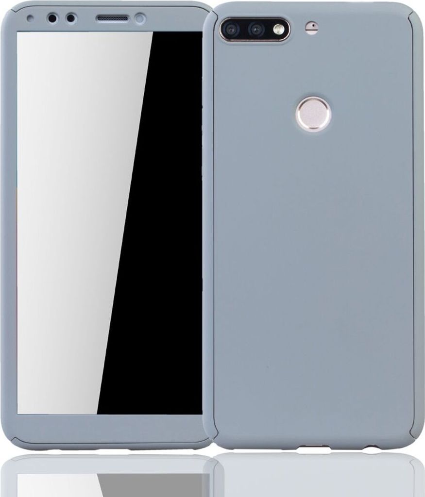 Handyhülle Schutzhülle für Huawei Honor 7C Full Case Cover Displayschutz 360 Grau